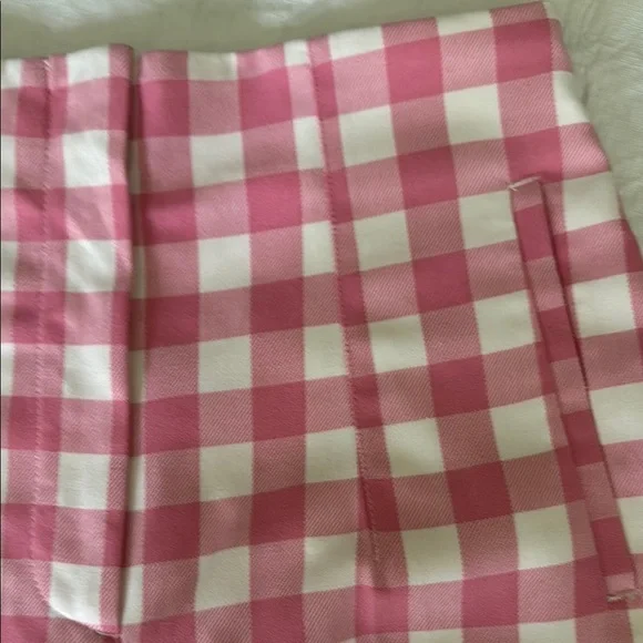 Zara Pink and White Checkered Pants size 28 - Picture 2 of 6